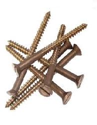 WOOD SCREWS - Bronze, Various sizesfrom 3/4 inch x 8 guage to 2-1/2 inch x 10 guage, PACK OF 10 pieces.
